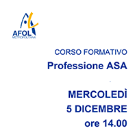 Corso di formazione per ASA: incontro informativo mercoledì 5 dicembre ore 14.00 a Garbagnate Milanese Corso di formazione per ASA: incontro informativo mercoledì 5 dicembre ore 14.00 a Garbagnate Milanese